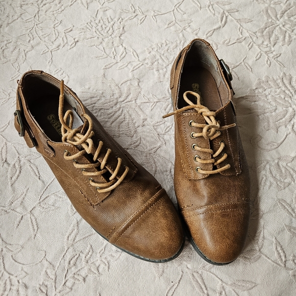 Brown leather lace up loafers - Picture 4 of 6